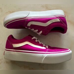 Vans Old Skool Platform Fuchsia/pink Suede/ Canvas women's Size 7.5